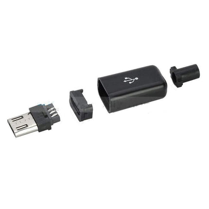 10x Micro - USB B Male Plug Connector Kit With Plastic Cover - Elektor