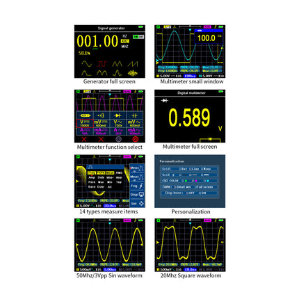 DSO3D12 (3-in-1) 2-Kanal Oszilloskop (120 MHz) + Multimeter + Signalgenerator