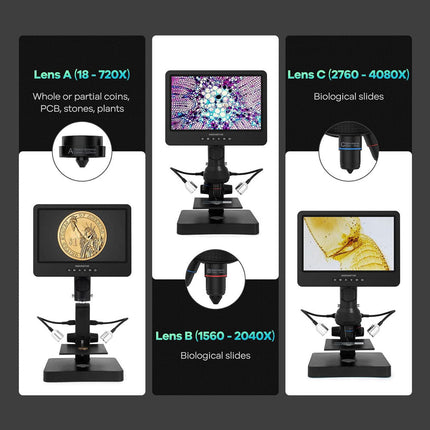 Andonstar AD249S - P 10.1" 3 - Lens HDMI Digital Coin Microscope - Elektor