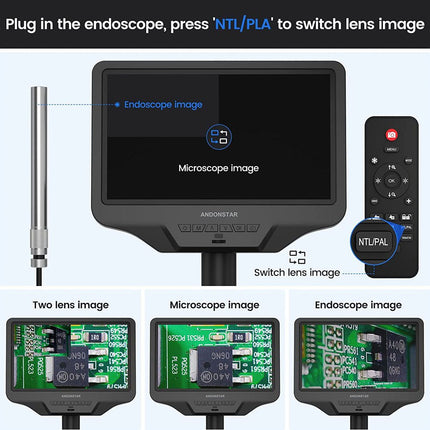 Andonstar AD409 Pro - ES 10.1" HDMI Digital Microscope (incl. Endoscope) - Elektor