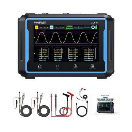 FNIRSI 2C53P (3 - in - 1) 2 - ch Oscilloscope (50 MHz) + Multimeter + Signal Generator - Elektor