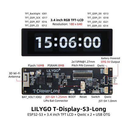 LILYGO T - Display S3 Long Development Board (with Shell) - Elektor